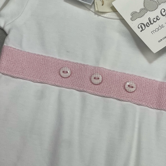 NWT Dolce Goccia Pink Belt Knit Footie - Picture 7 of 7